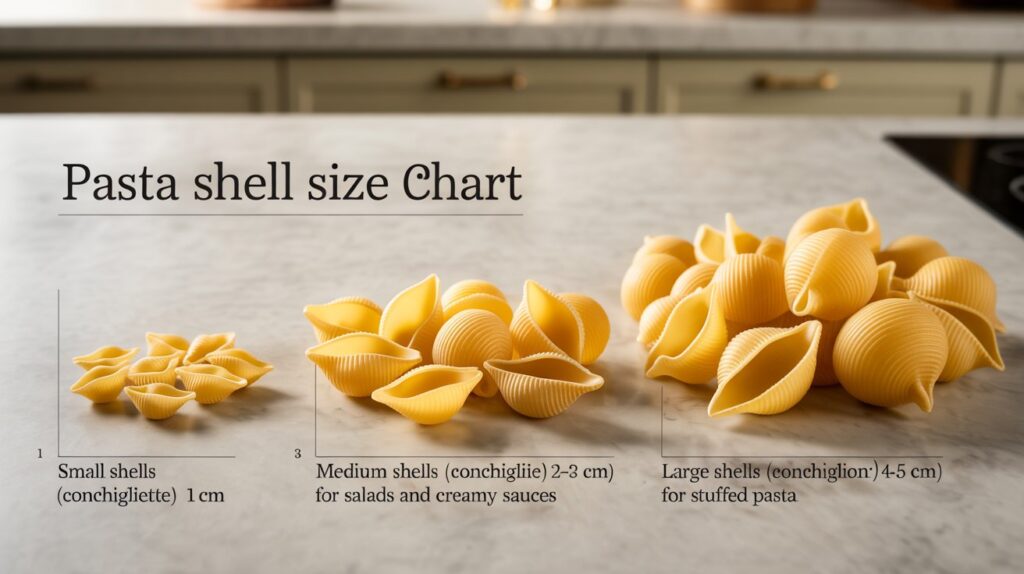 Pasta Shell Size Chart