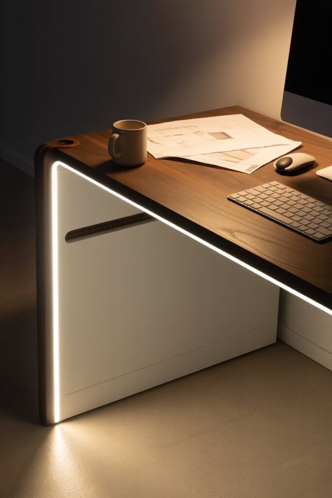 Hidden Desk with Lighting