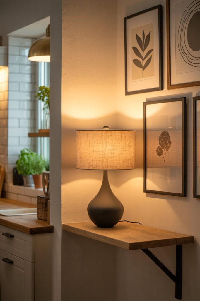 Corner Lamp with Artwork