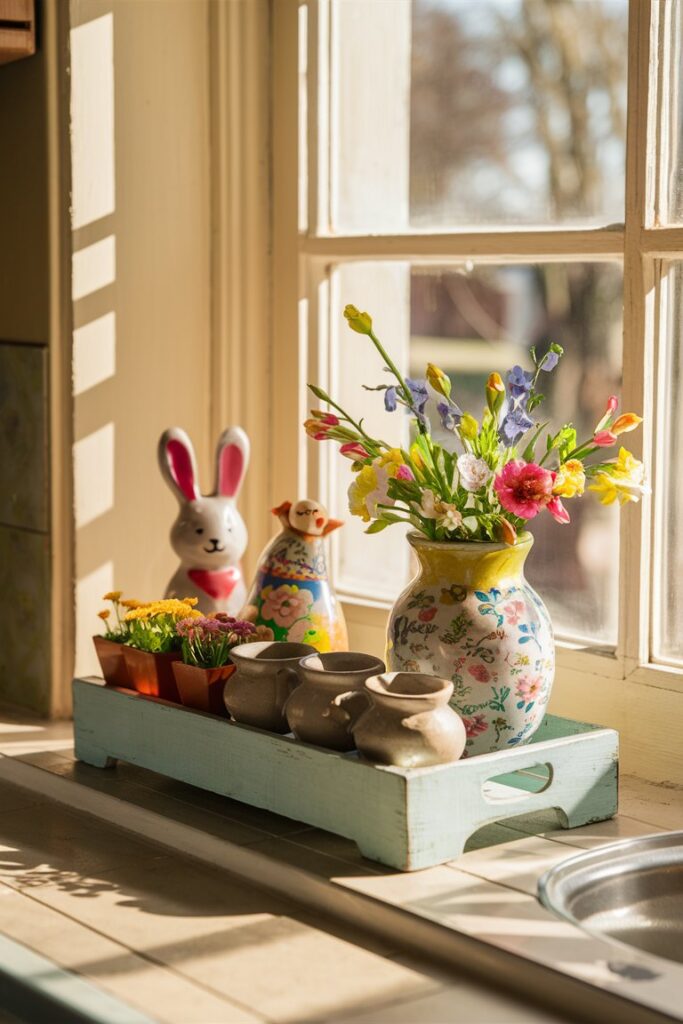 Wooden Tray Window Decor