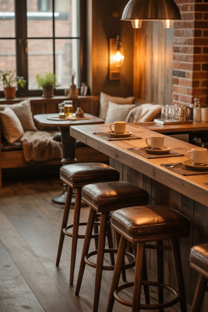 Corner Bar with Bar Stools