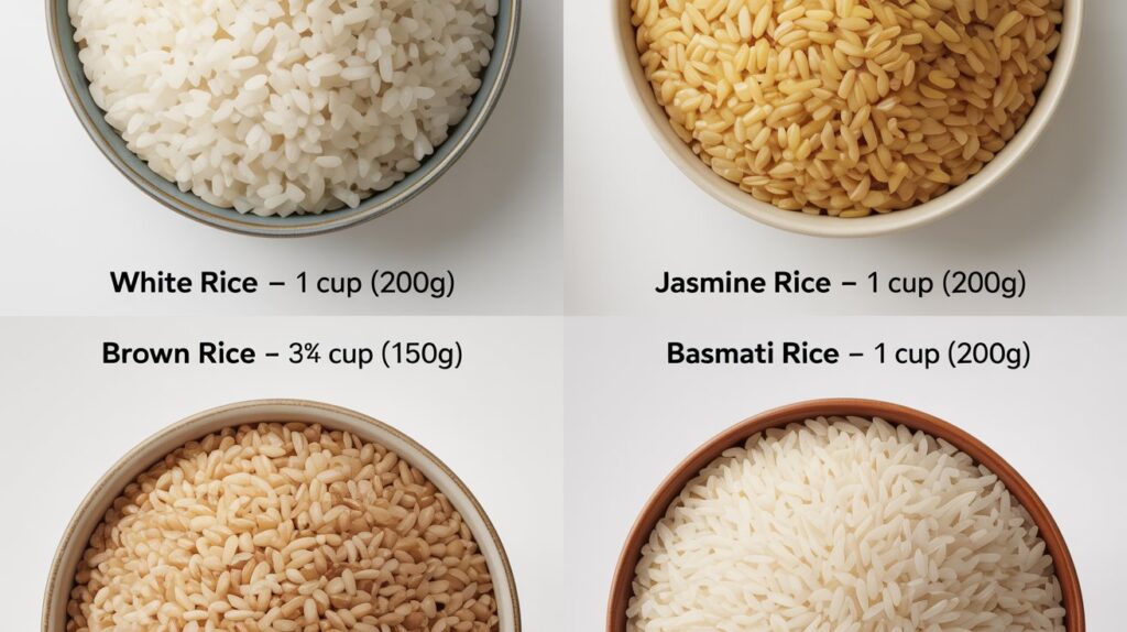 Serving Sizes by Rice Type