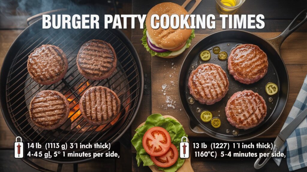 Cooking Times for Each Patty Size