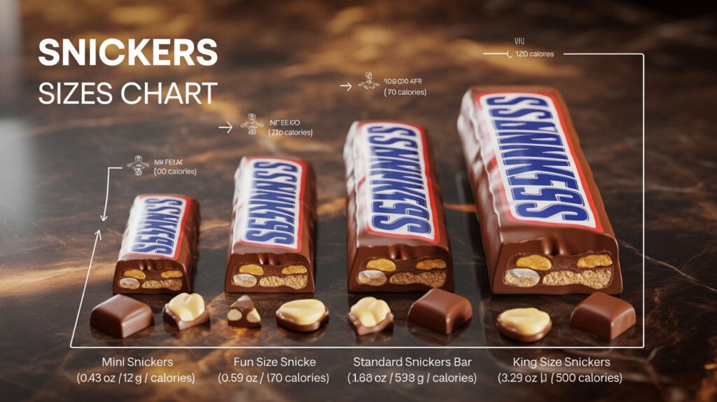 Snickers Sizes Chart: Weights, Nutrition, and Recipe Tips