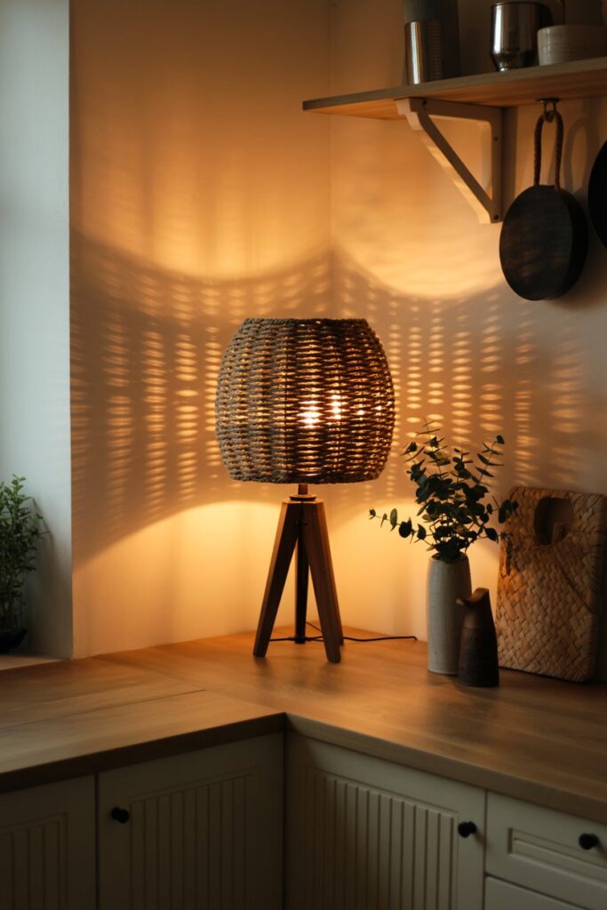 Lamp with Woven Shade