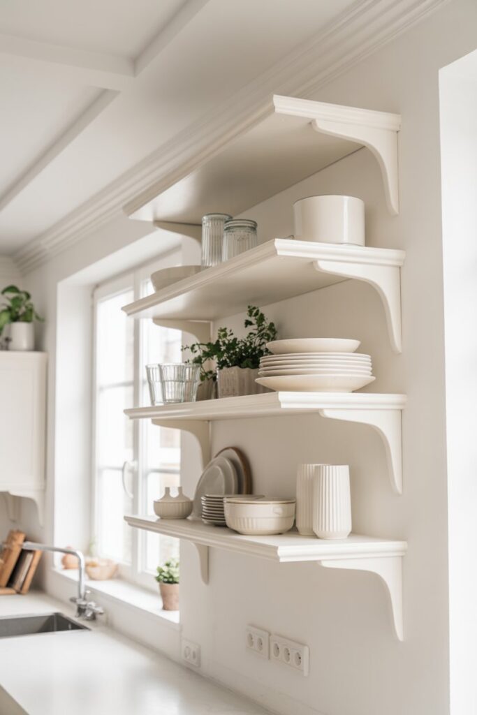 White Corner Shelf Styling