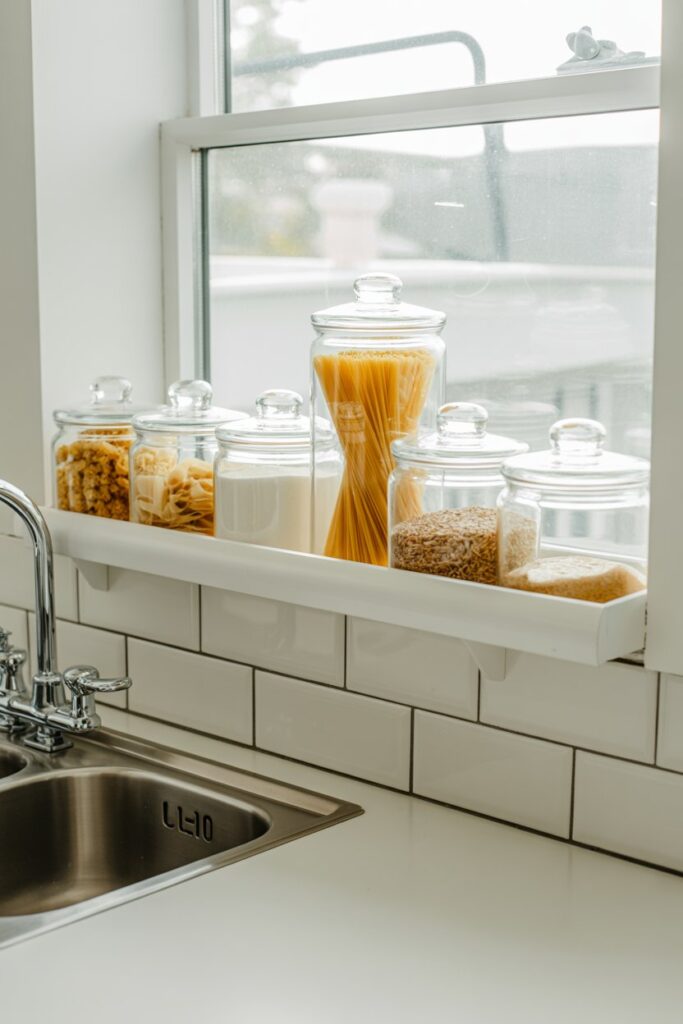 Shelf with Glass Jars