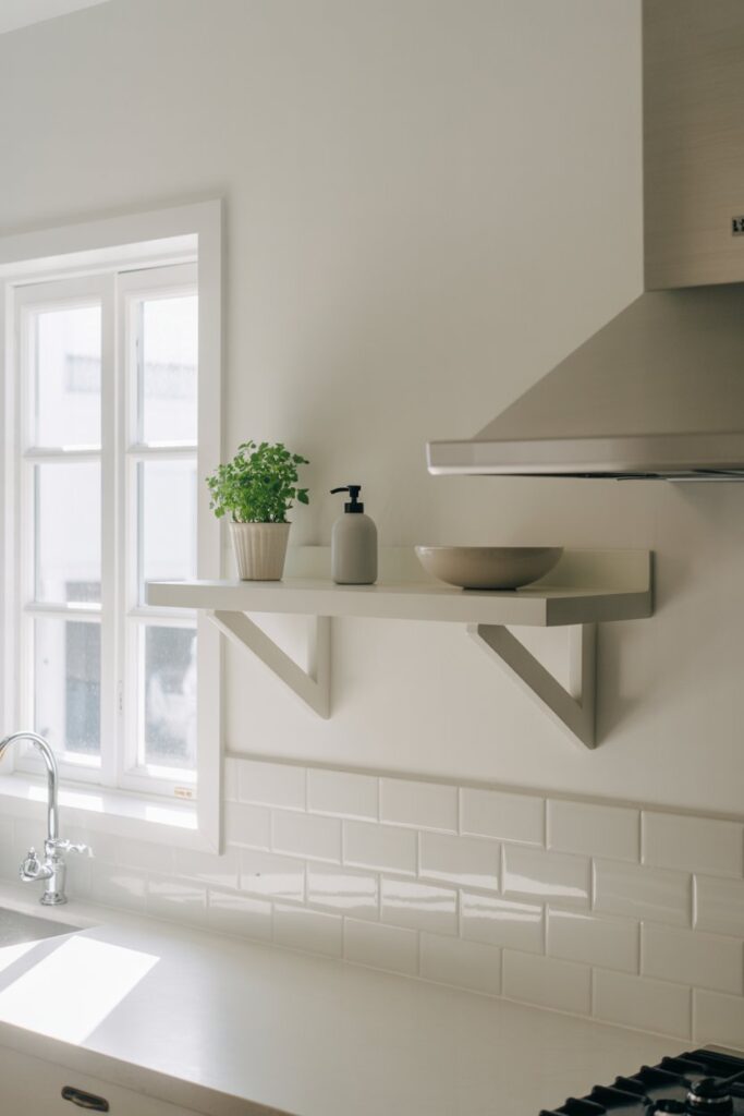 Floating Shelf Above Sink