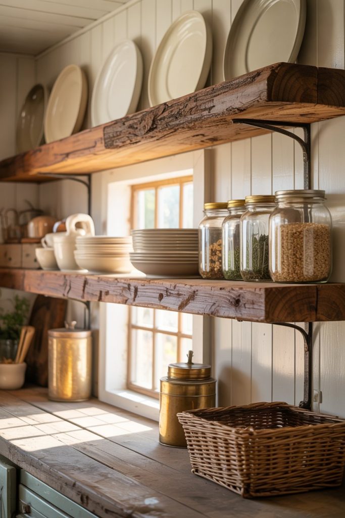 Reclaimed Wood Open Shelving