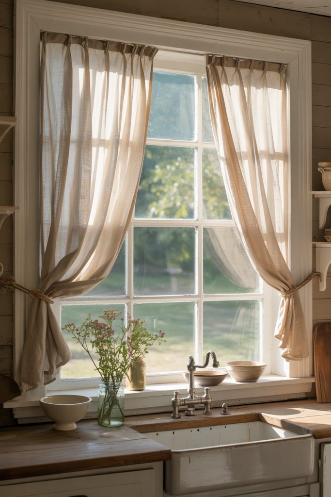 Linen Curtains with Soft Patterns