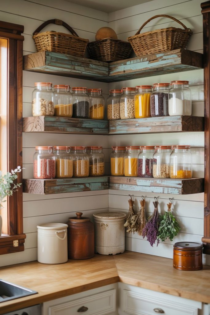 Farmhouse Style Corner Pantry