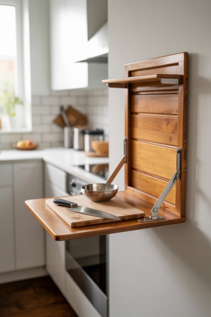 Fold-Down Wall Shelf