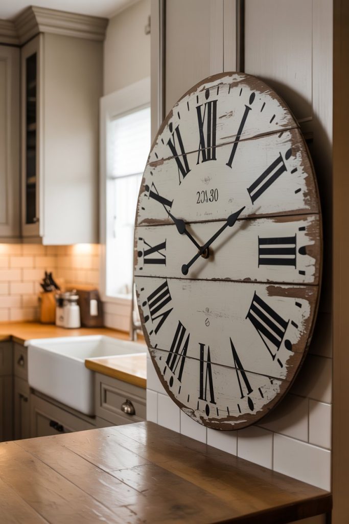 Farmhouse Clock with Distressed Finish