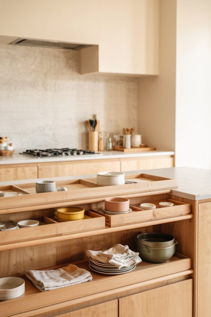 Multi-Level Kitchen Storage Bench