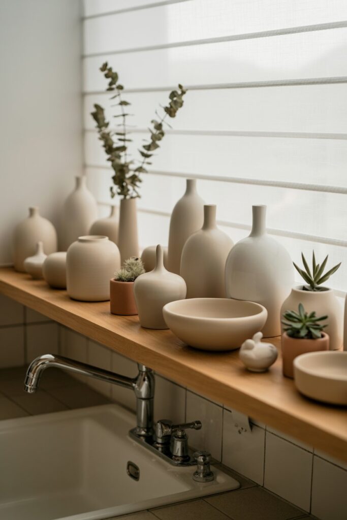 Shelf with Neutral Decor Palette