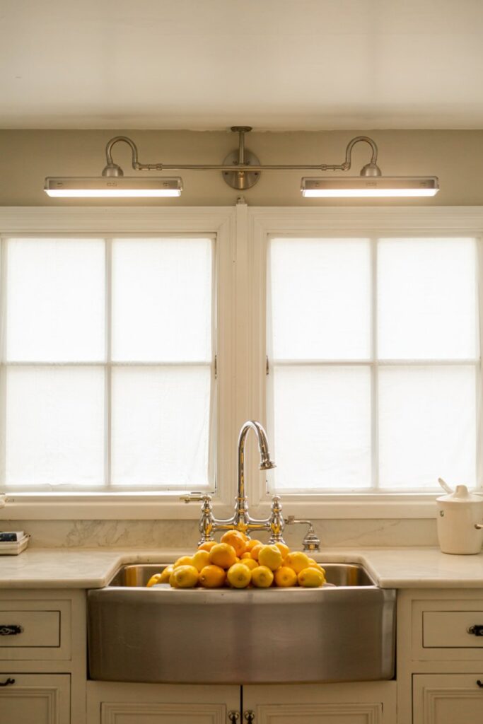 Double Arm Light Bar Above the Window