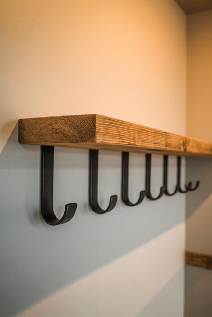 Wood and Metal Wall Rack Combo