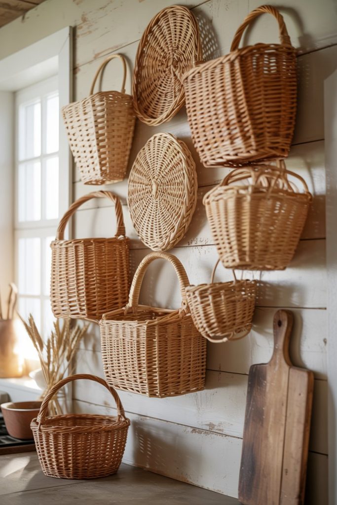 Woven Basket Wall Display
