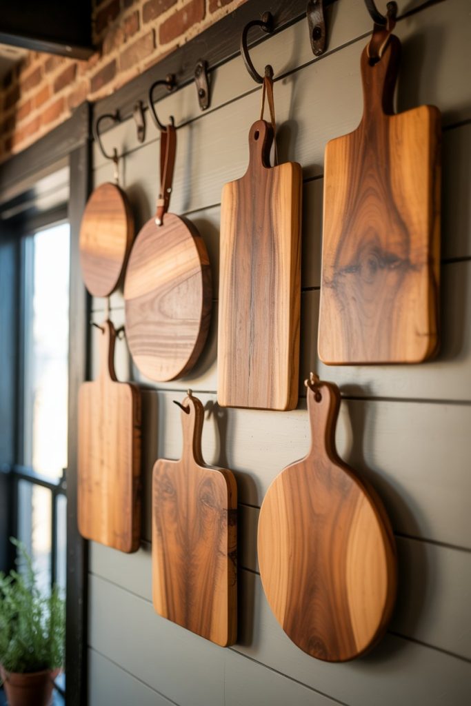 Wooden Cutting Board Wall Display