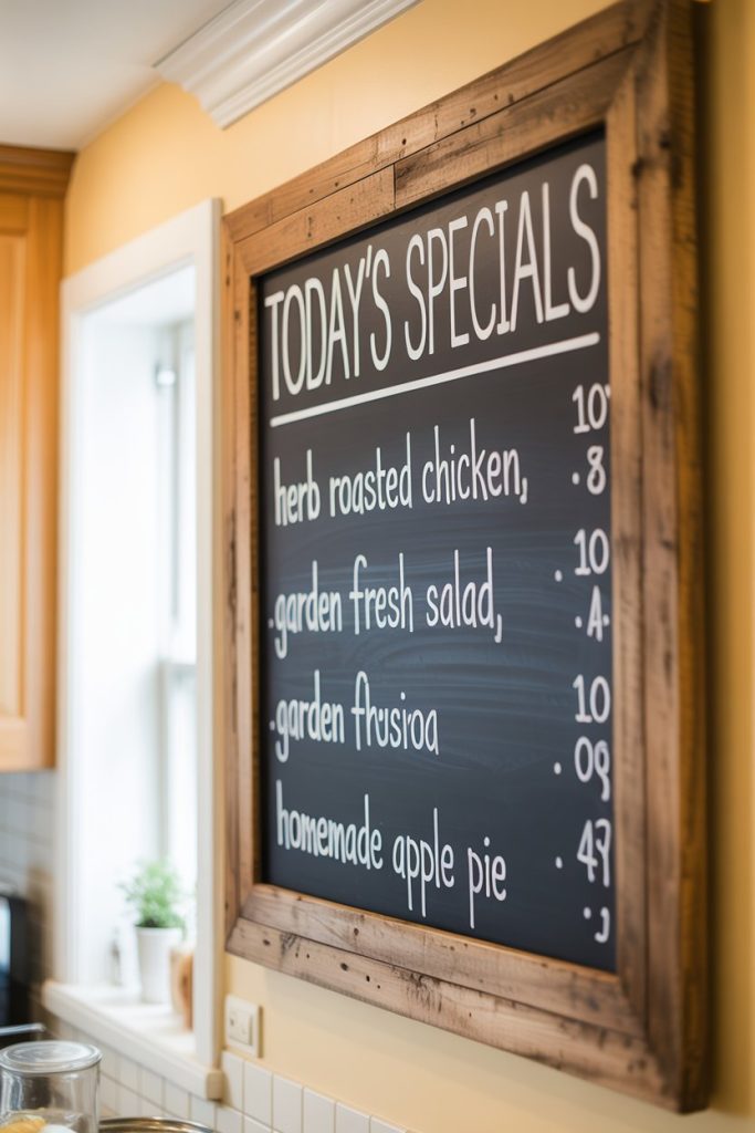 Wood Frame Chalkboard Wall