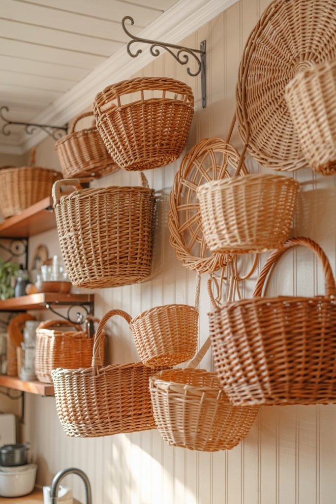 Woven Basket Wall Display