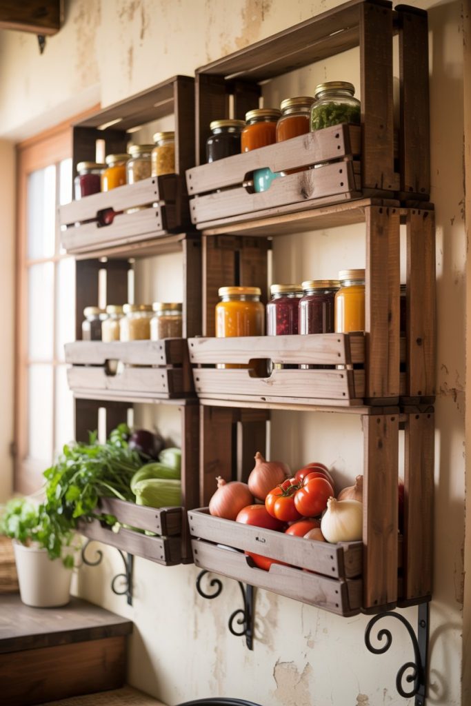 Wooden Crate Wall Storage