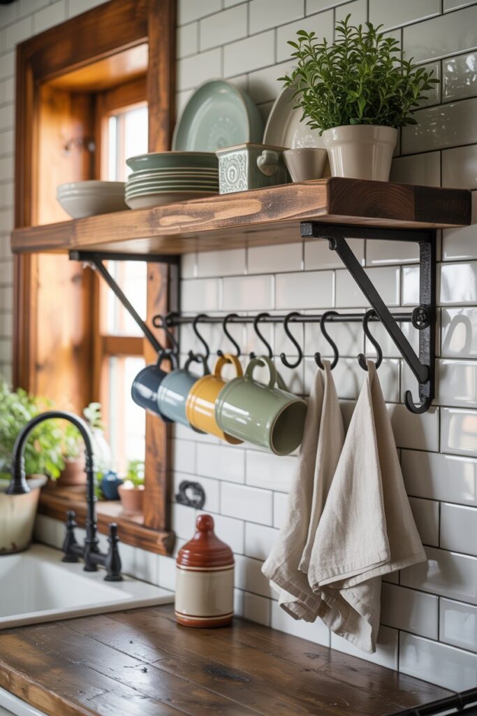 Shelf with Hanging Hooks