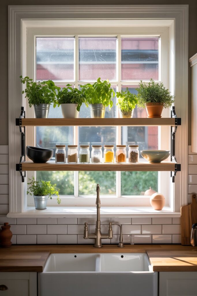 Shelf Framed by Window