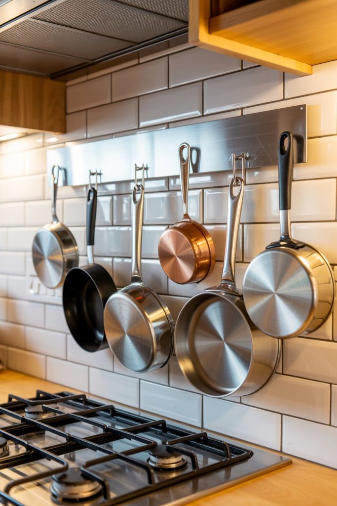 Magnetic Wall Strip for Lightweight Pans