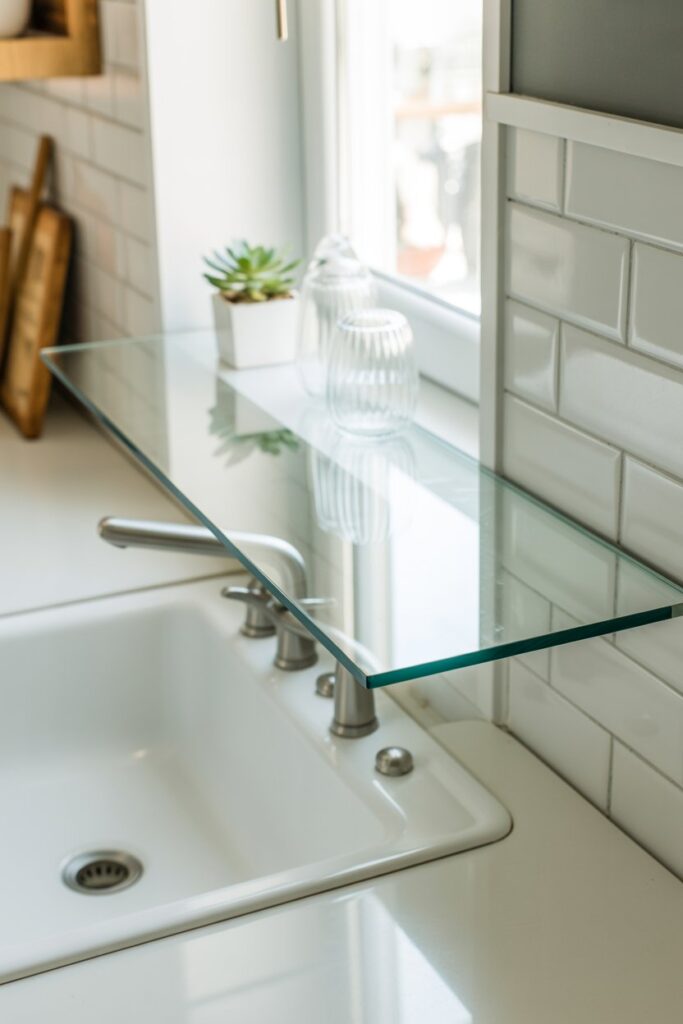 Glass Shelf Above Sink