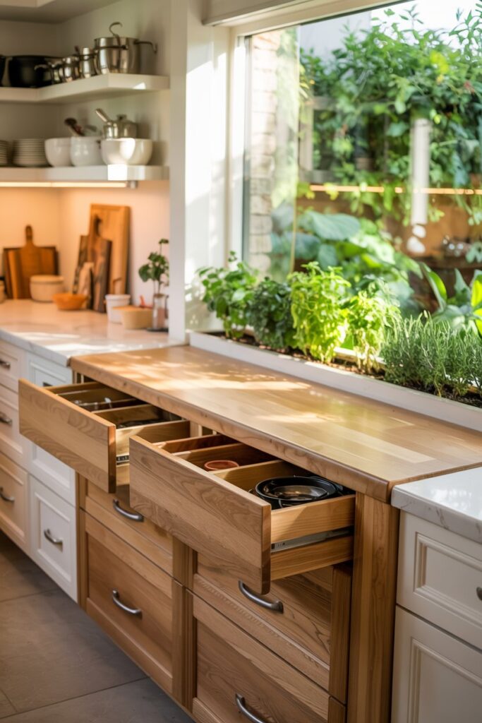 Drawer-Style Kitchen Storage Bench