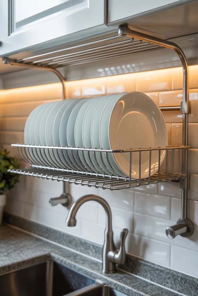 Wall-Mounted Dish Drying Rack