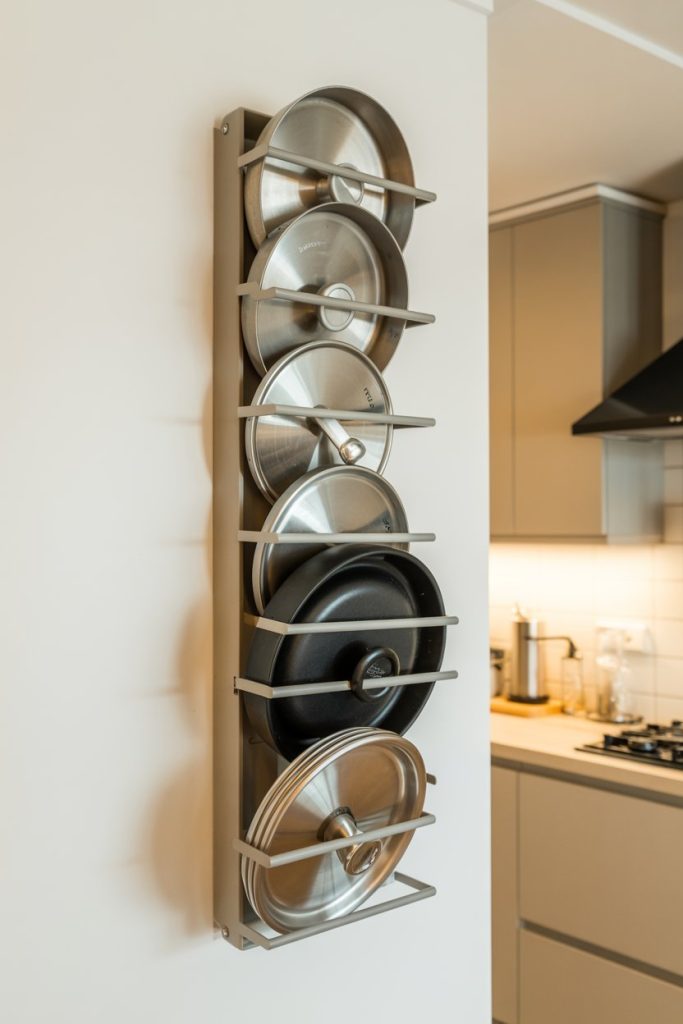 Wall-Mounted Pot Lid Rack