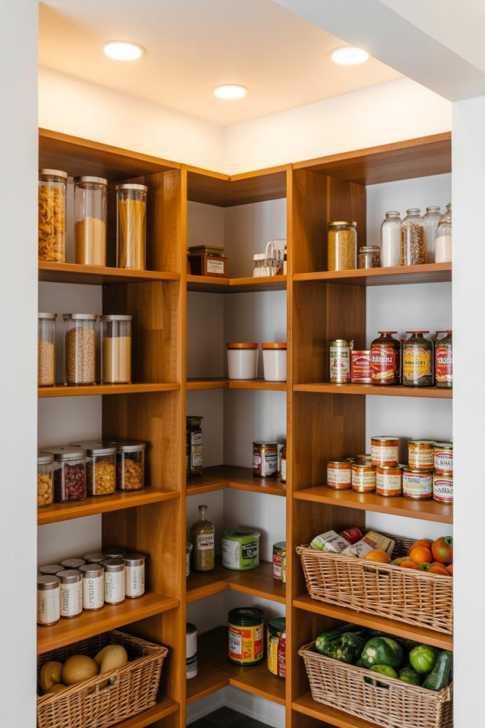 Corner Walk-In Mini Pantry