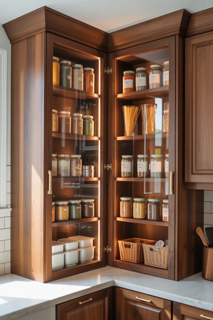Glass Door Corner Pantry