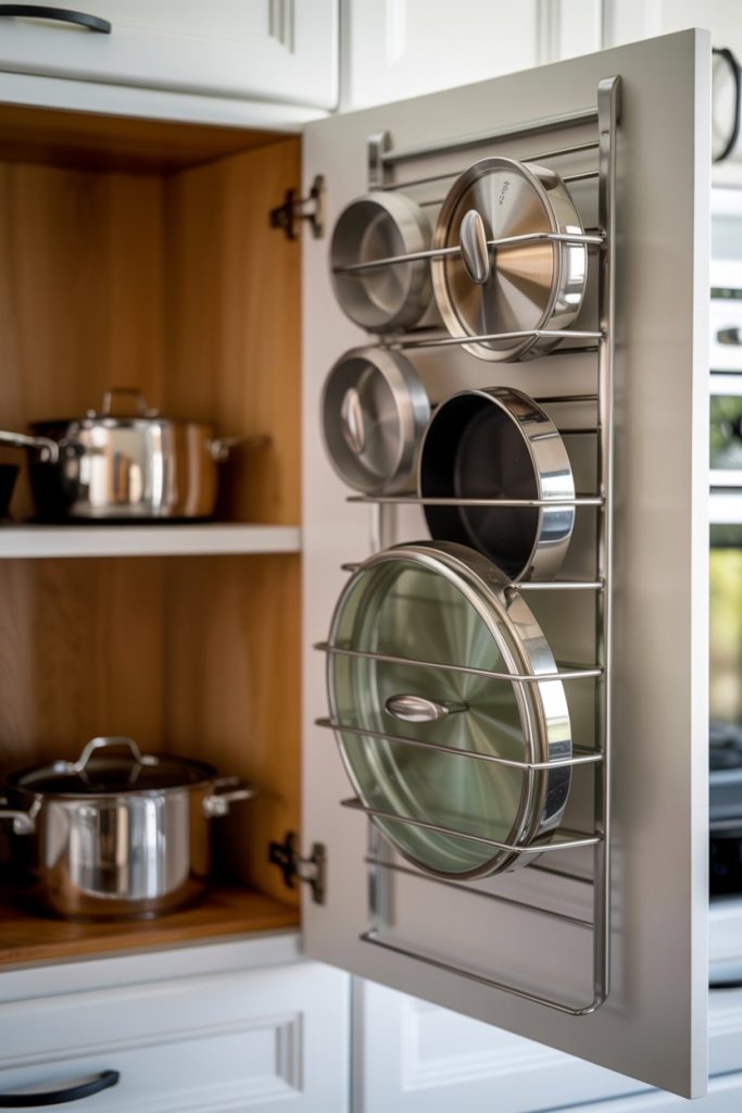 Cabinet Door Pot Lid Organizer