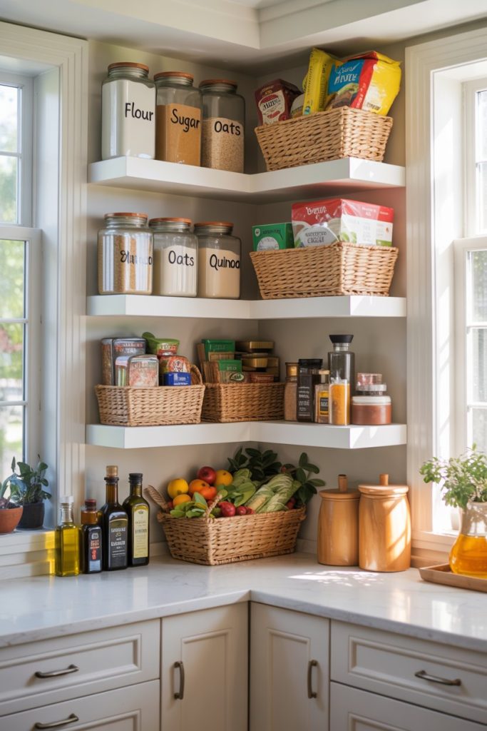 Open Corner Pantry Shelving