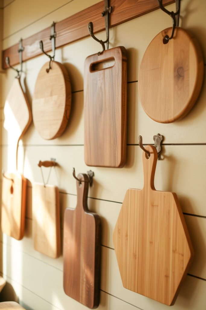 Wooden Cutting Board Wall Display