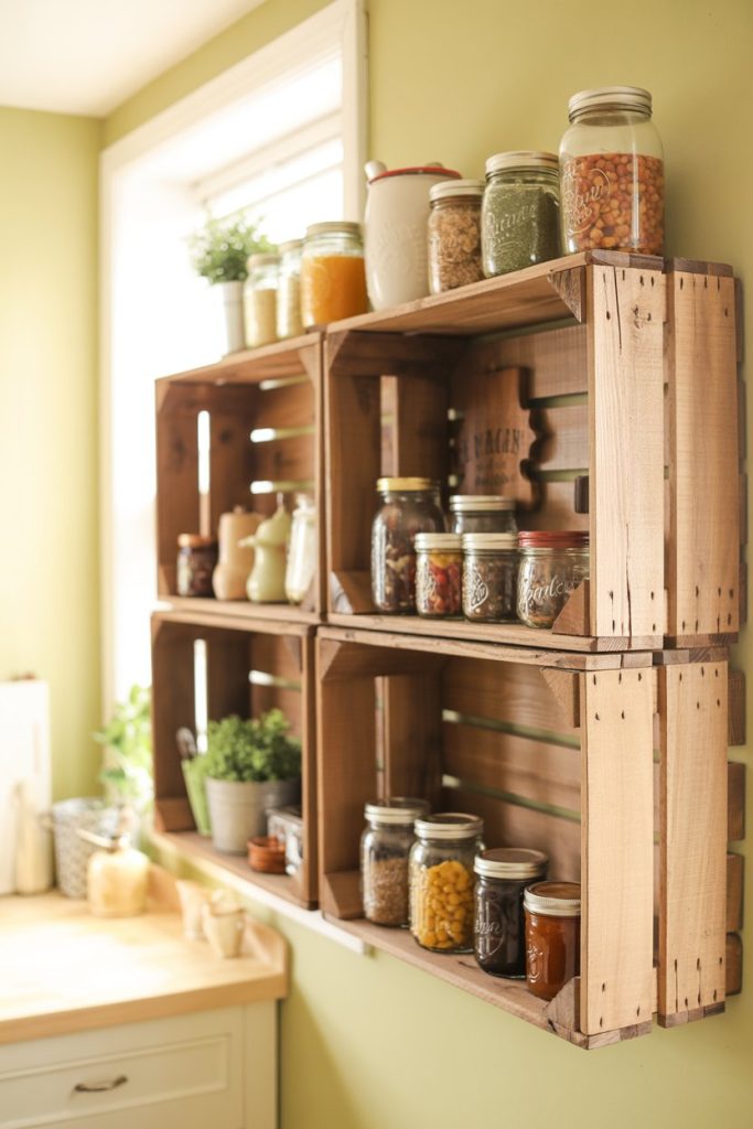 Wooden Crate Wall Storage