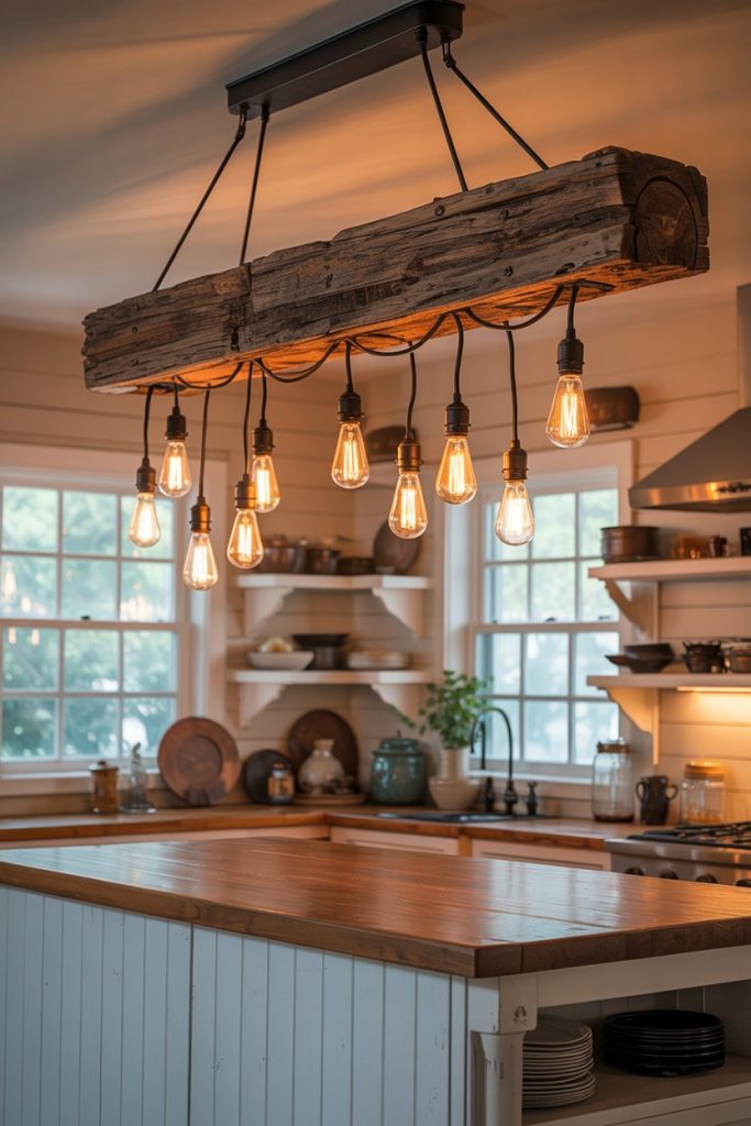 Wooden Beam Pendant Lighting