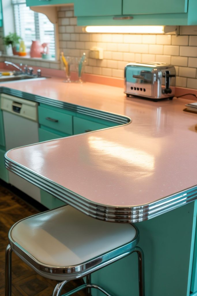 Formica Countertops with Metal Edging