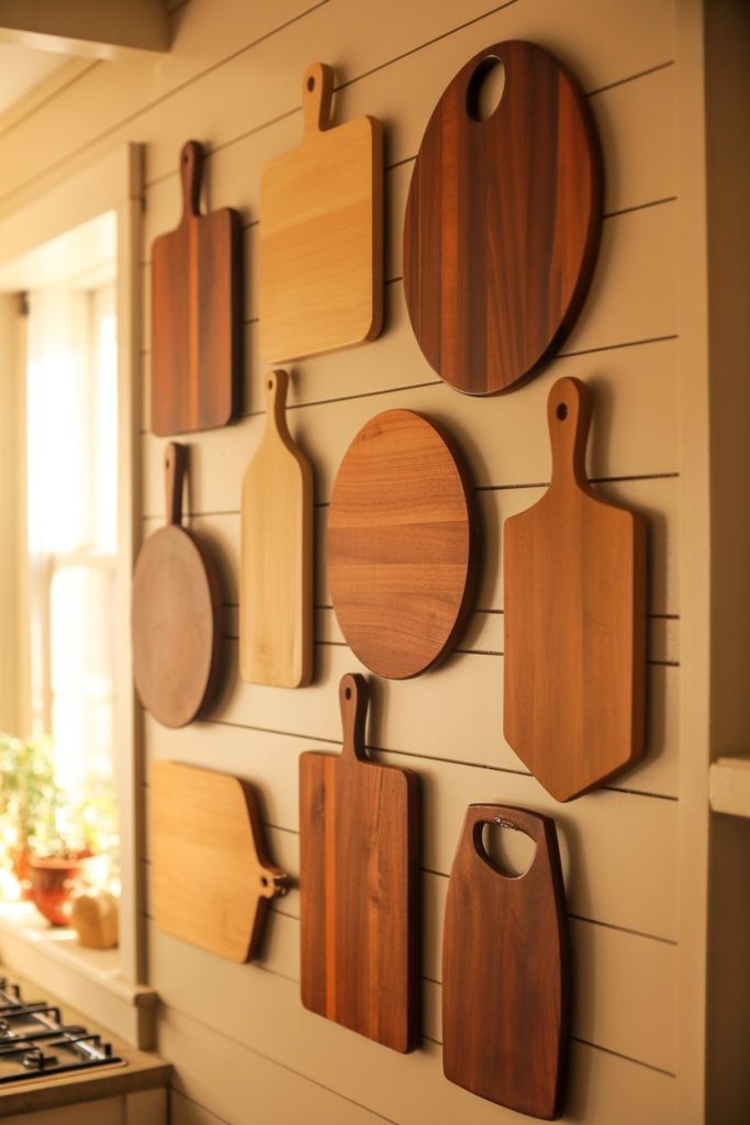 Wooden Cutting Board Wall Display
