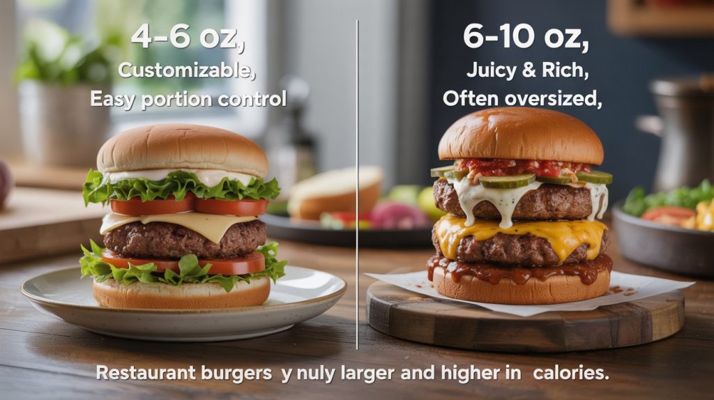 Burger Size Comparison: Homemade Vs. Restaurant