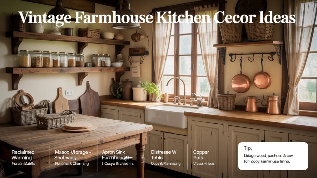 16 Vintage Kitchen Decor Farmhouse Ideas for Cozy Charm