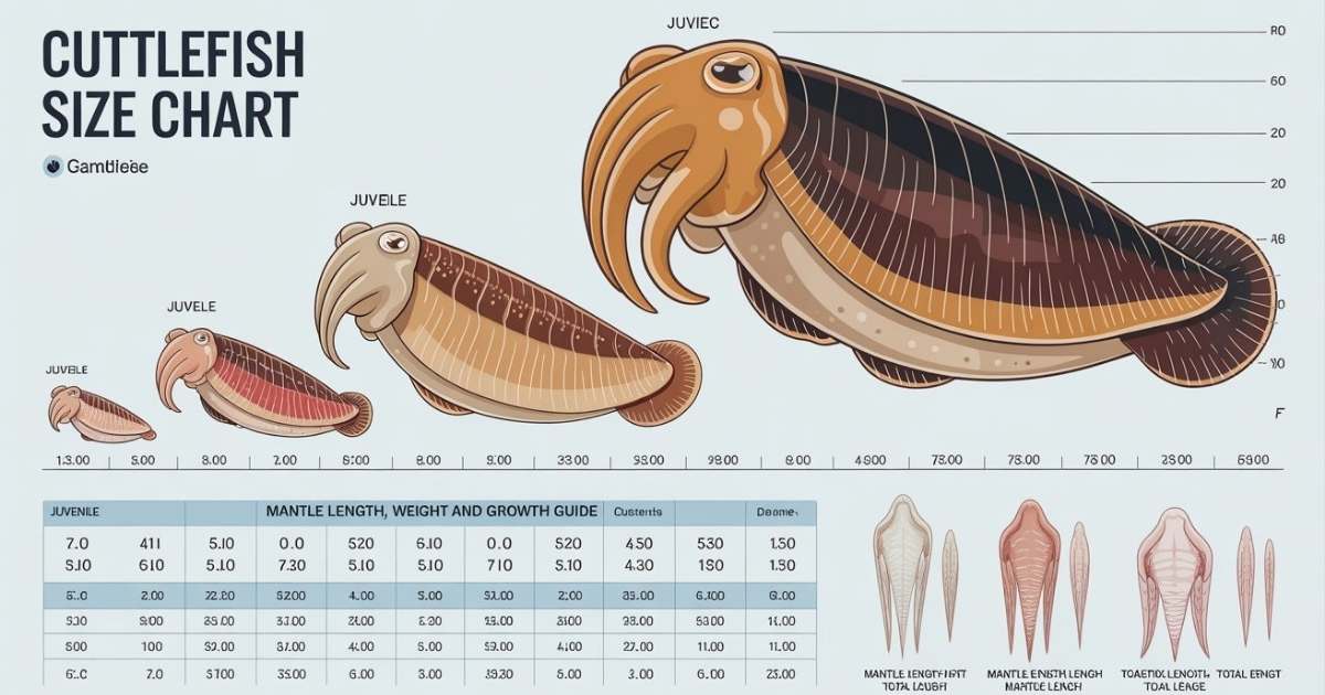 Cuttlefish Size Chart: Mantle Length, Weight and Growth Guide