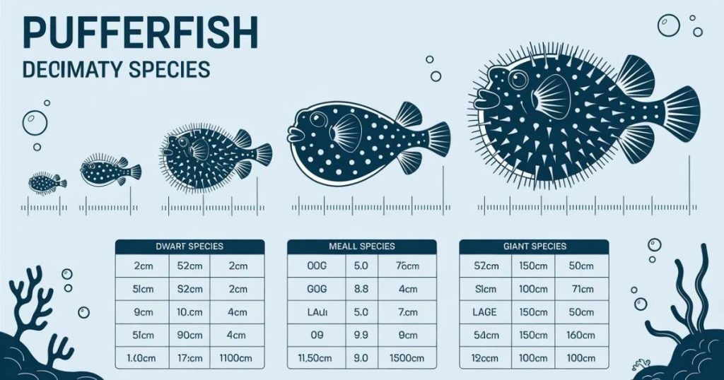 Pufferfish size chart