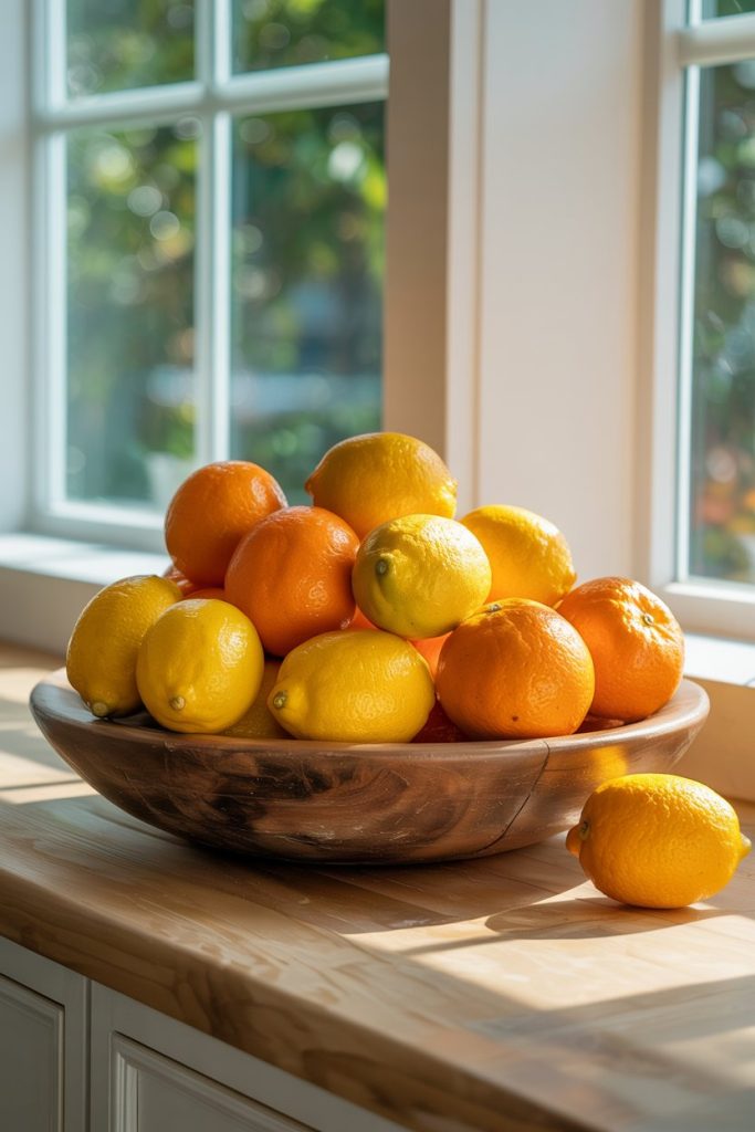 Citrus Bowl Display Above Cabinets