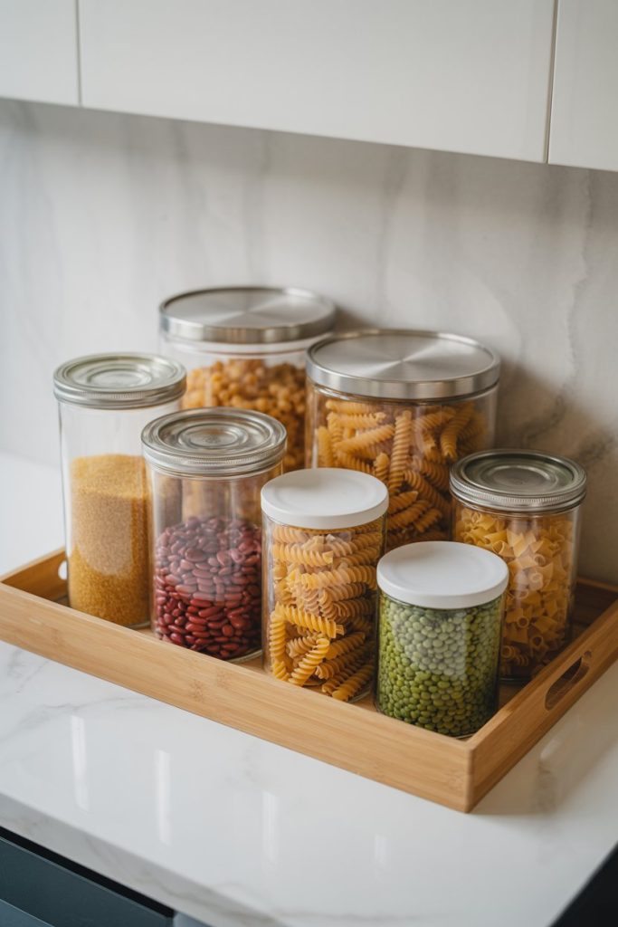 Glass Jar Pantry Tray