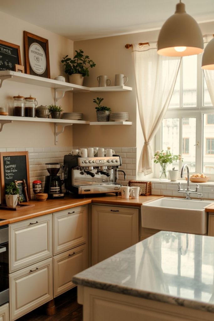 Aesthetic Café-Style Kitchen