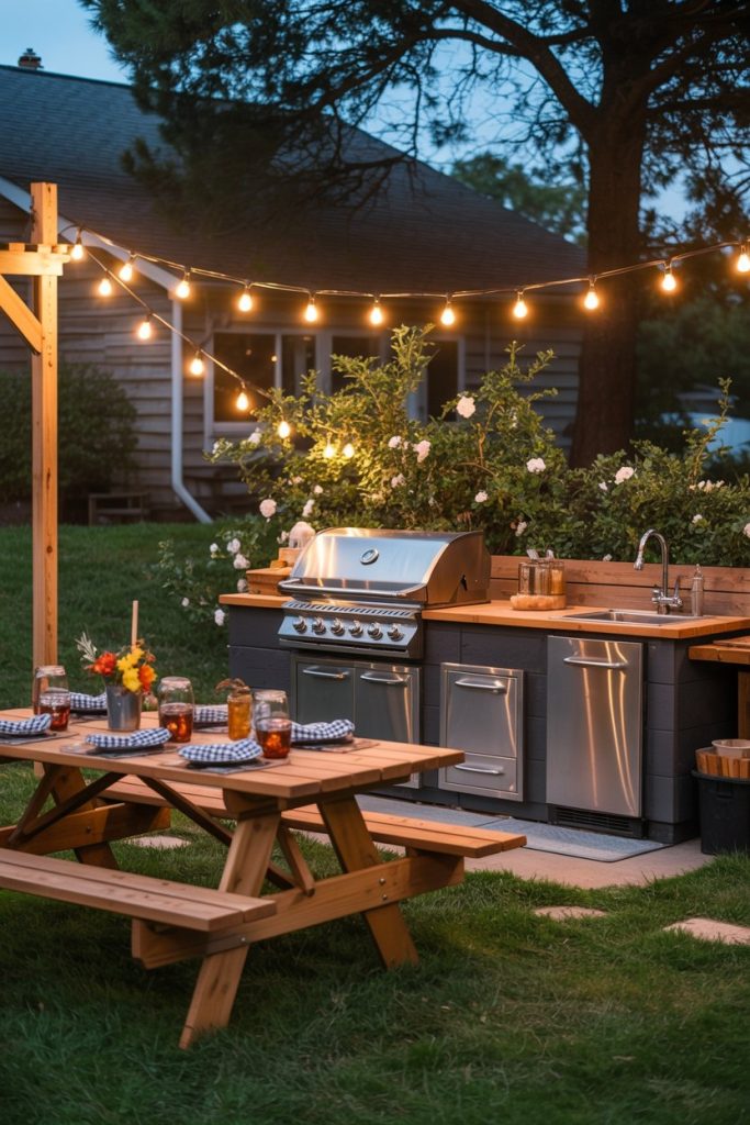 Outdoor BBQ Kitchen Area